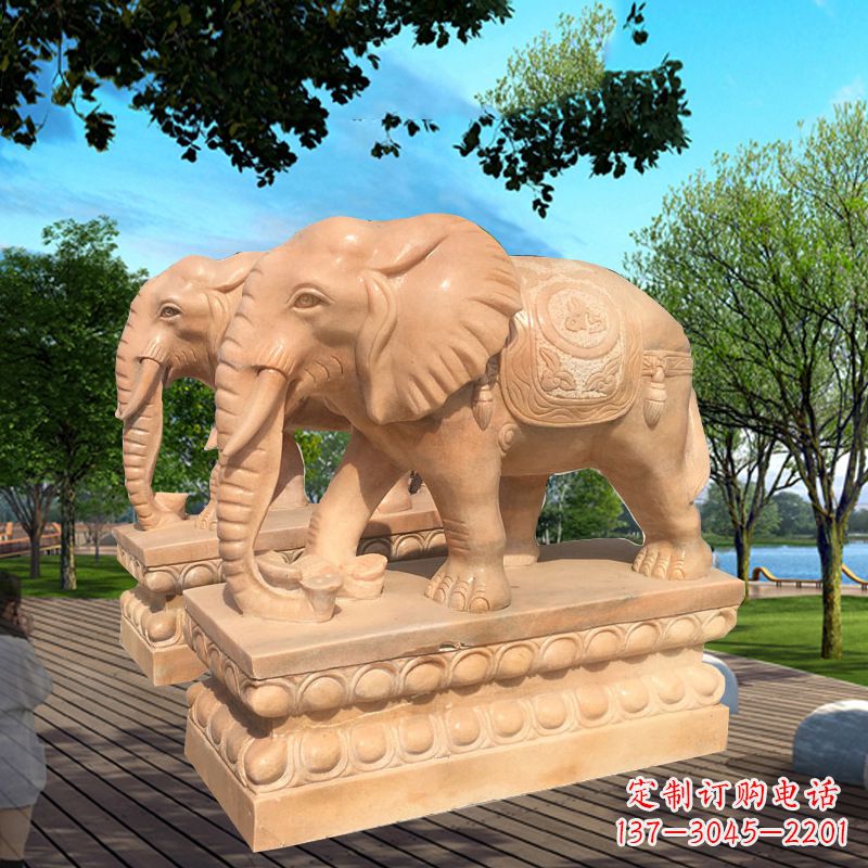 常州石雕大象塑像