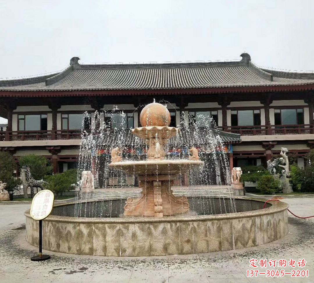 常州石雕风水球喷泉 (2)