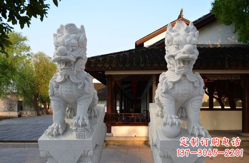 常州精美汉白玉麒麟雕塑