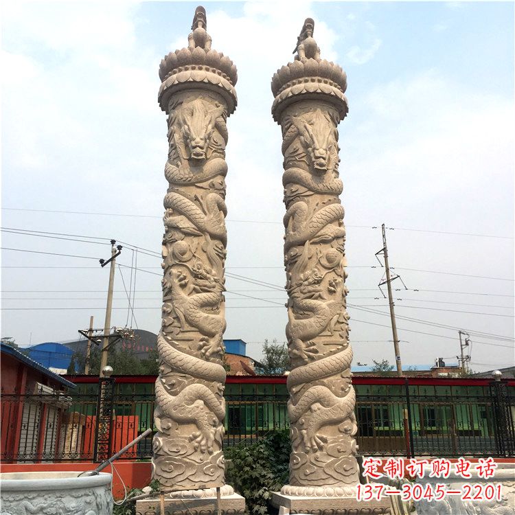 常州石雕华表盘龙柱,雕塑工艺的精美展示