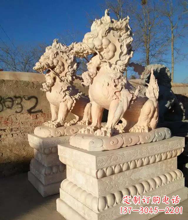 常州完美的石雕-麒麟雕塑