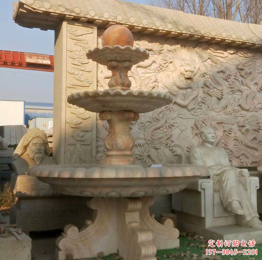 常州中领雕塑精美石雕喷泉雕塑,是一款独特的雕…