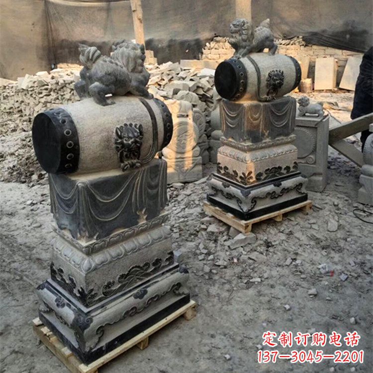 常州定制大象雕塑石雕门墩,传承中国古典文化