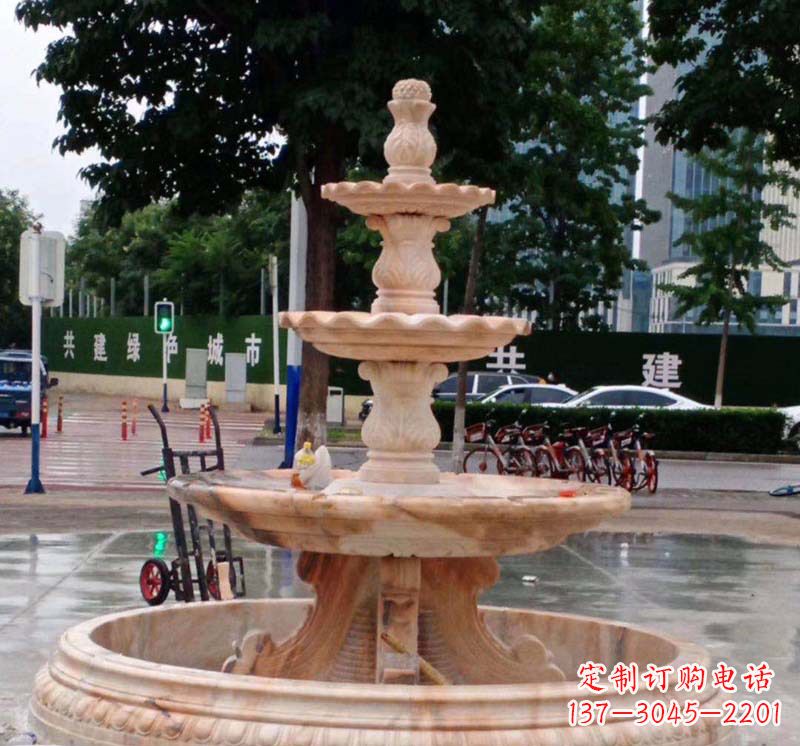 常州石雕喷泉钵,非凡水景体验