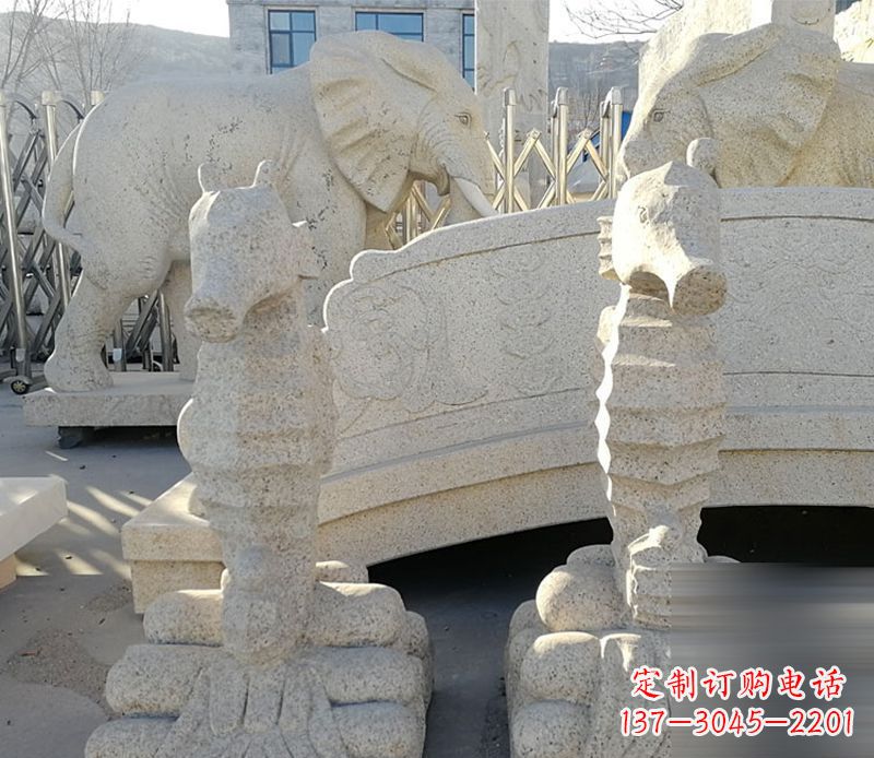 常州中领雕塑海马石雕静谧可爱