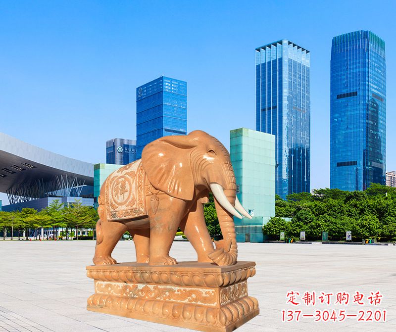 常州大象雕塑,现代大象喷水雕塑,营造雅致优雅氛围