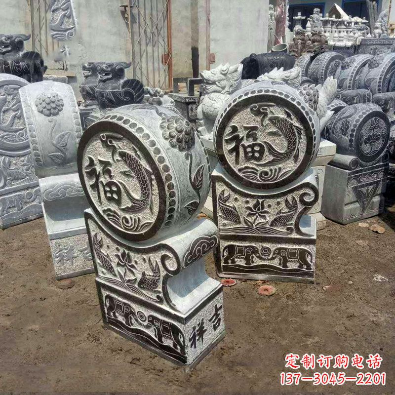 常州石雕貔貅抱鼓门墩雕塑