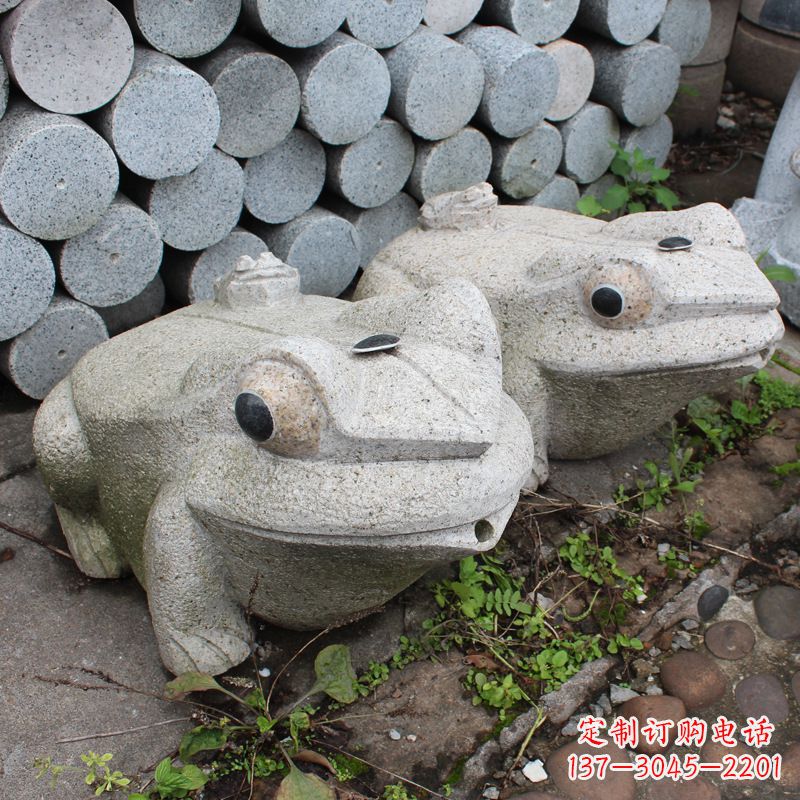 常州石雕青蛙喷水雕塑