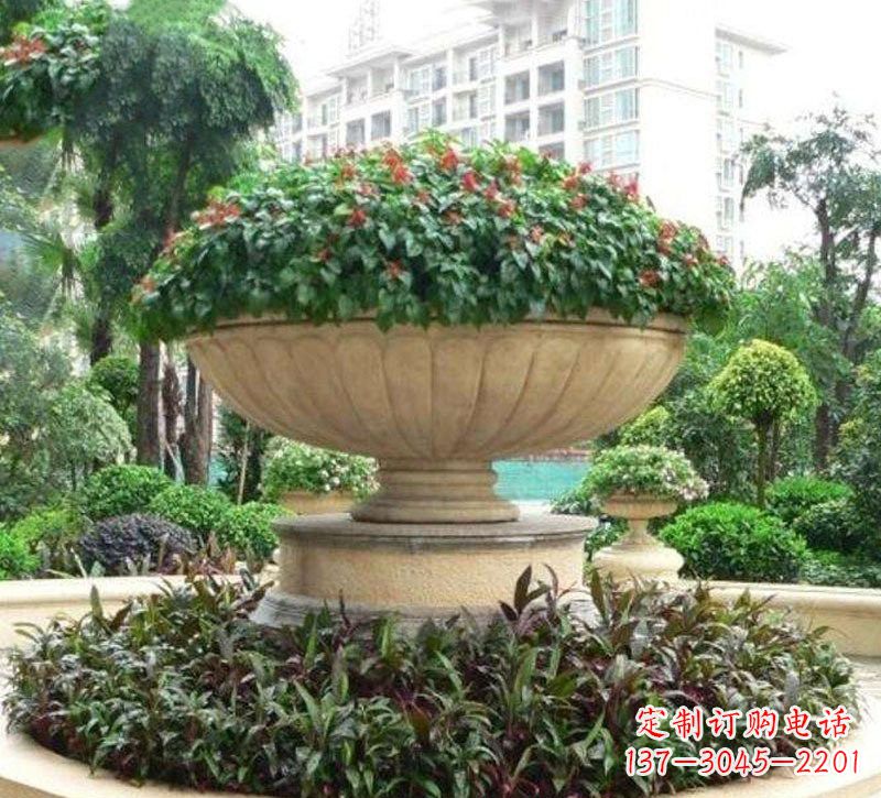 常州石雕小区花盆