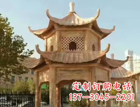 常州石雕小区景观双层凉亭