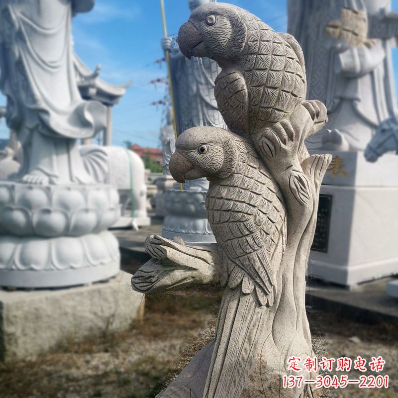 常州石雕鹦鹉景观雕塑摆件