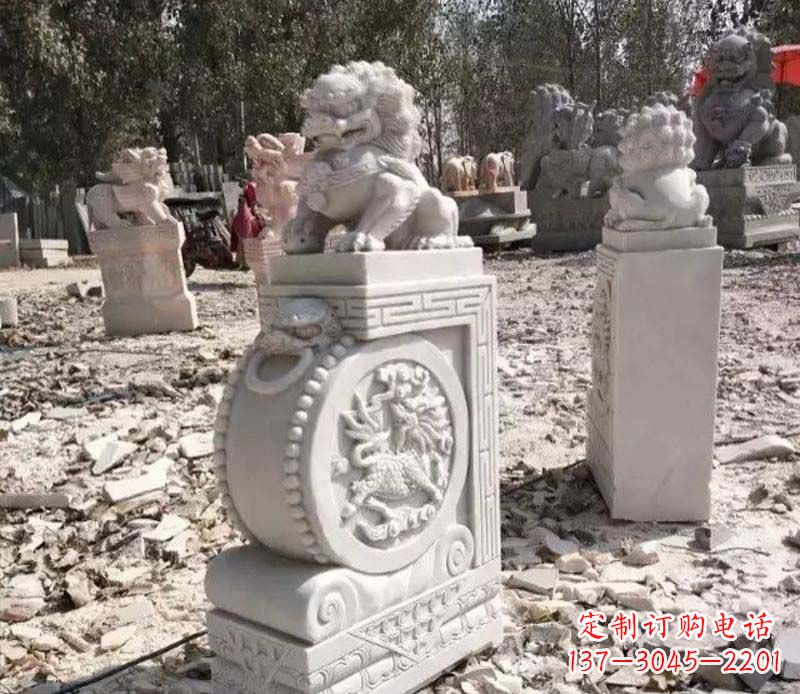 常州石雕园林狮子抱鼓石 