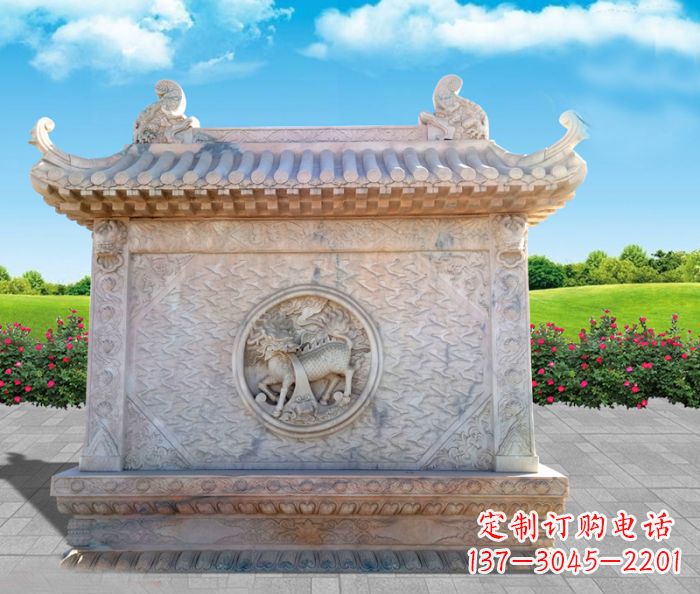 常州石浮雕麒麟庭院影壁