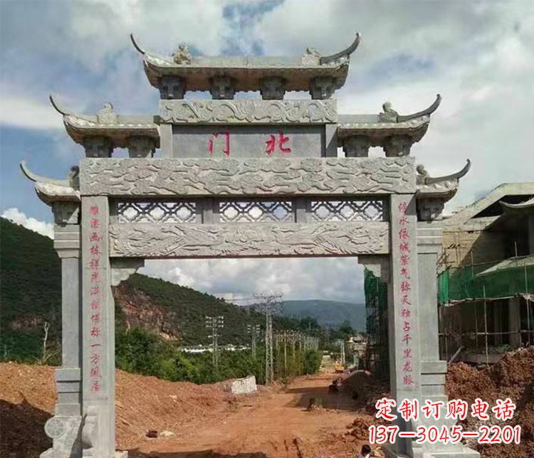常州石牌坊单门牌坊石雕