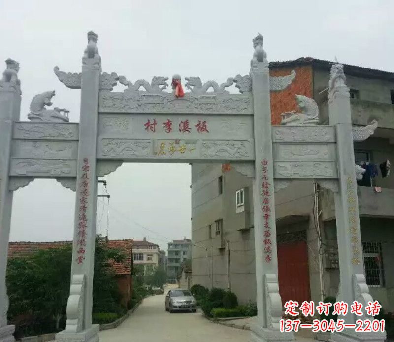 常州石牌坊三门牌坊石雕 (2)