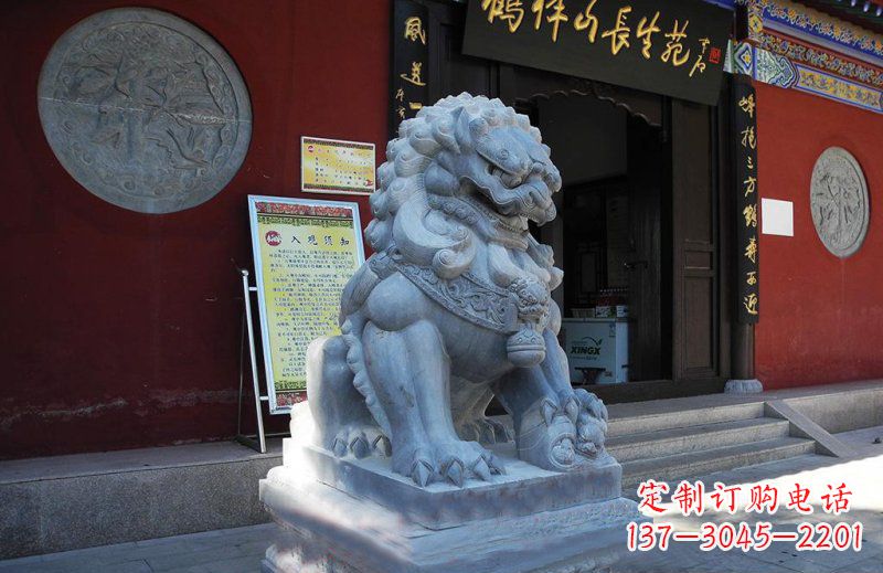 常州石狮子寺庙门口石雕