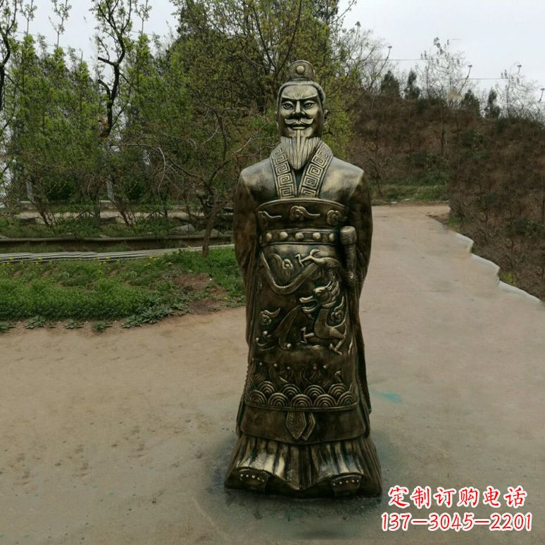 常州始皇嬴政玻璃钢仿铜雕塑