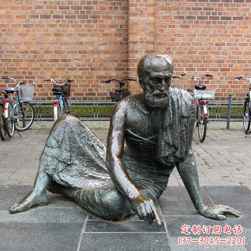常州世界名人古希腊著名物理学家阿基米德铜雕塑像广场人物雕塑
