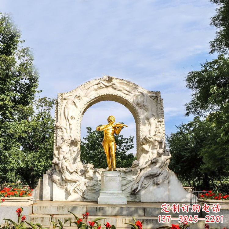 常州世界名人古典主义作曲家莫扎特公园铜雕像