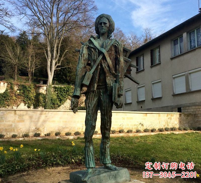 常州世界名人荷兰印象画派画家梵高青铜雕像
