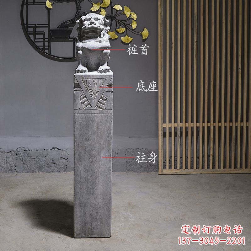 常州拴马桩石雕仿古石狮子