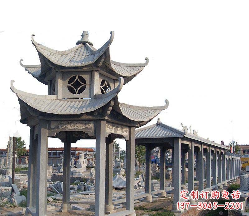 常州双层仿古凉亭石雕