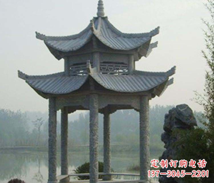 常州双层仿古凉亭石雕_2