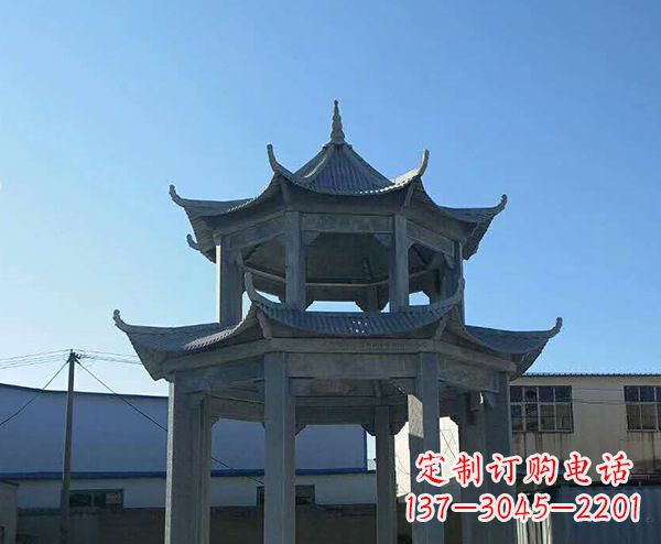 常州双层仿古石凉亭石雕_1