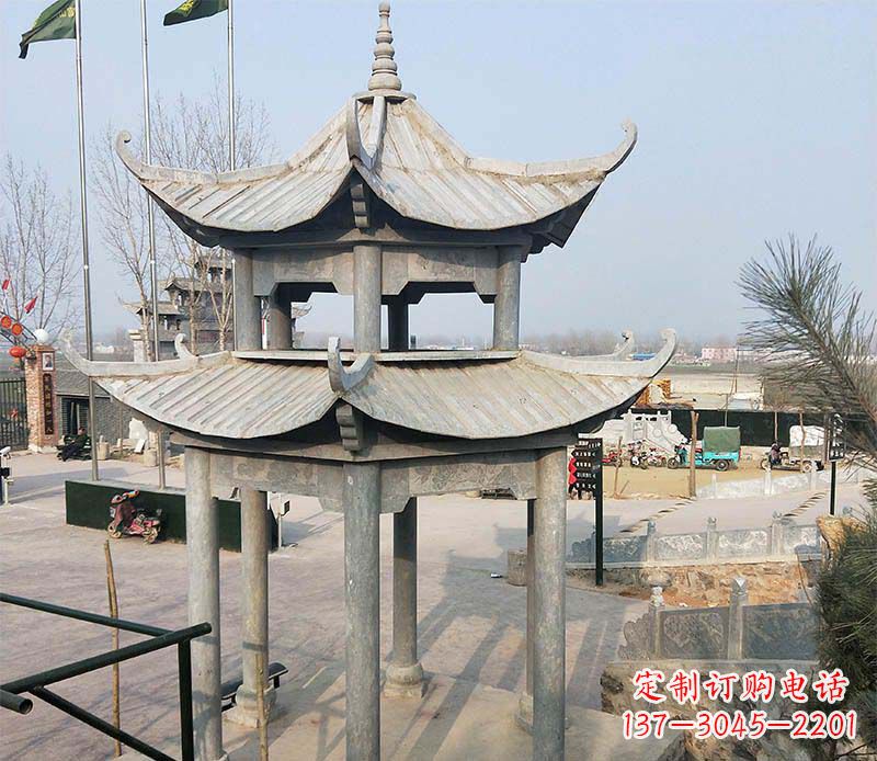 常州双层户外凉亭石雕
