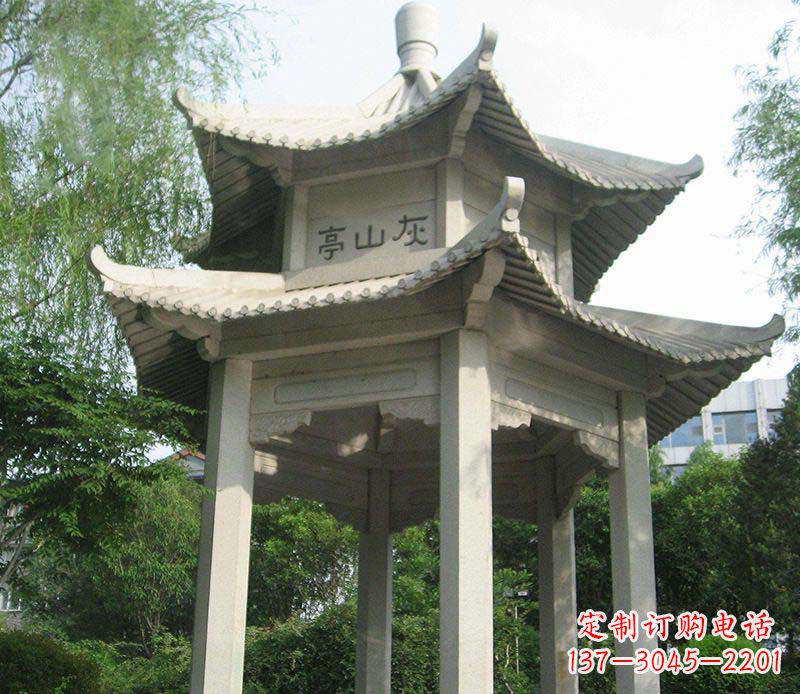 常州双层石凉亭石雕