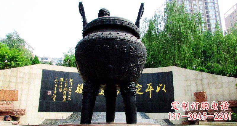 常州双龙戏珠广场香炉铜雕景观雕塑