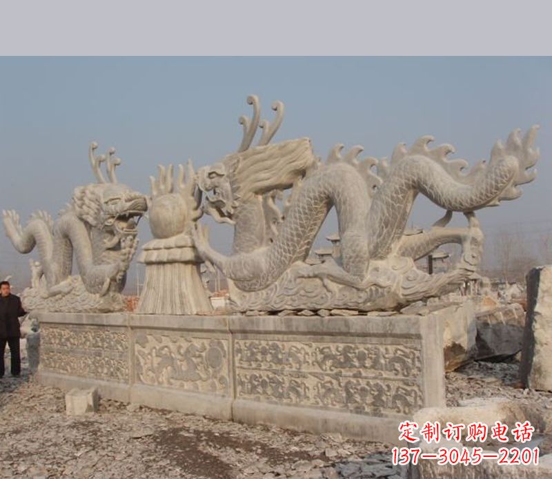 常州双龙戏珠石雕