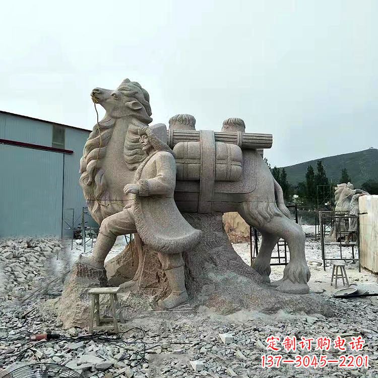 常州丝绸之路骆驼情景石雕