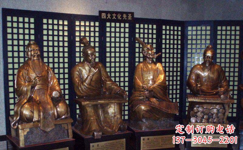 常州四大文化先圣古代名人铜雕