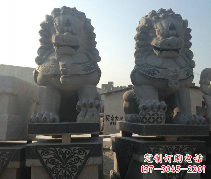 常州寺庙景观仿古石狮子 (2)