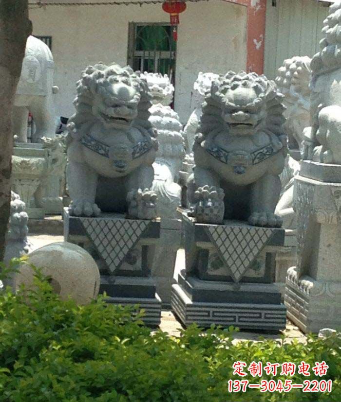 常州寺庙景观仿古石狮子
