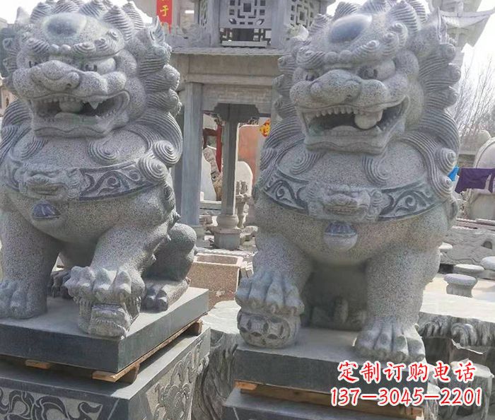 常州寺庙景观仿古石狮子 (3)