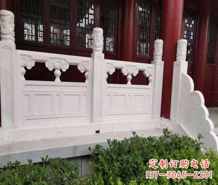 常州寺庙景观汉白玉石浮雕栏板 (3)