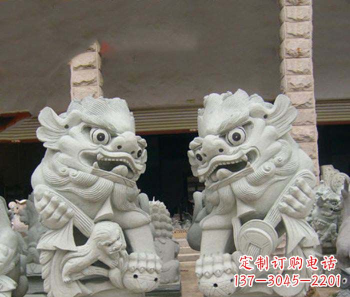 常州寺庙景观南方狮子石雕 (2)