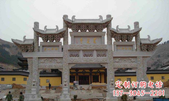 常州寺庙景观三门五楼石牌坊