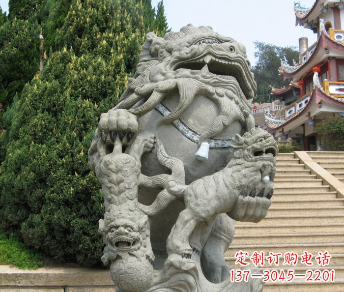 常州寺庙景观狮子石雕