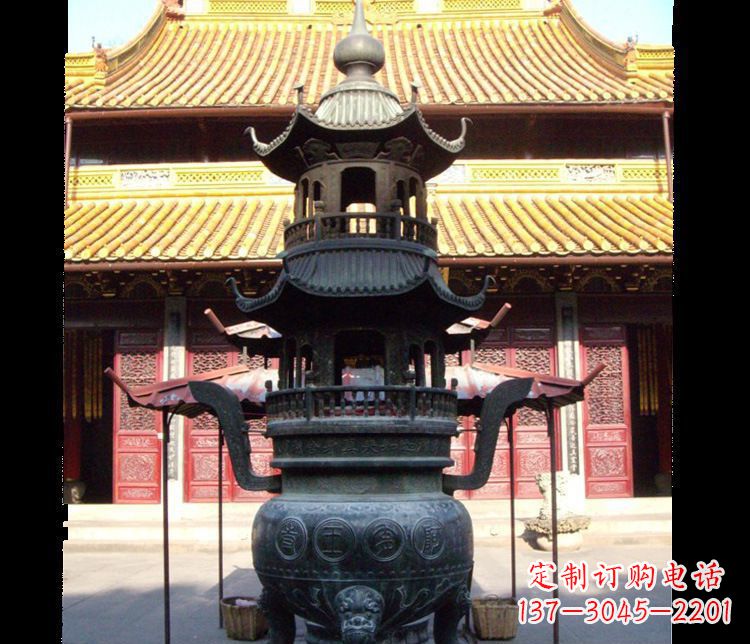 常州寺庙景观香炉铜雕