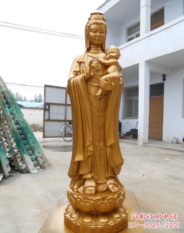 常州寺庙立式送子观音铜雕