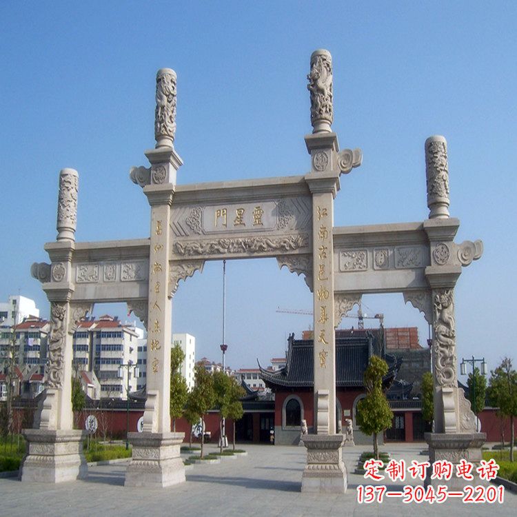 常州寺庙门口无楼牌坊