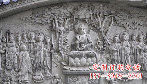 常州寺庙墙壁石浮雕佛像