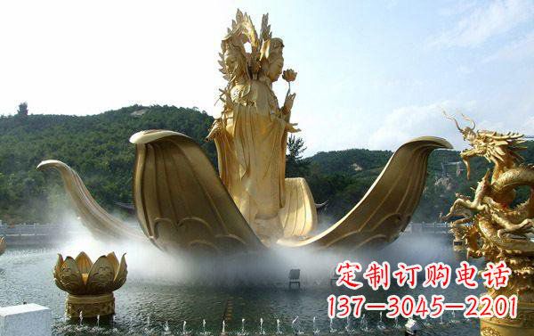 常州寺庙三面观音雕像