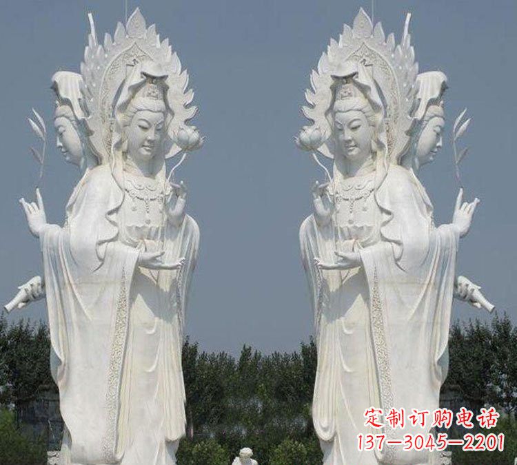 常州寺庙三面观音菩萨雕塑
