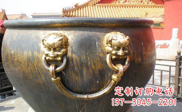 常州寺庙水缸铜雕 (3)