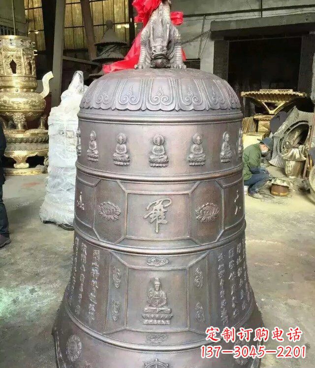 常州寺庙铜雕钟铸铜钟雕塑