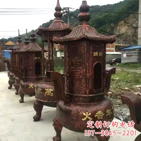 常州寺庙铜香炉雕塑
